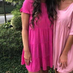 Pink Ruffle Dresse